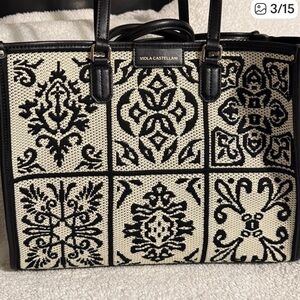 Black and Cream Tote Bag